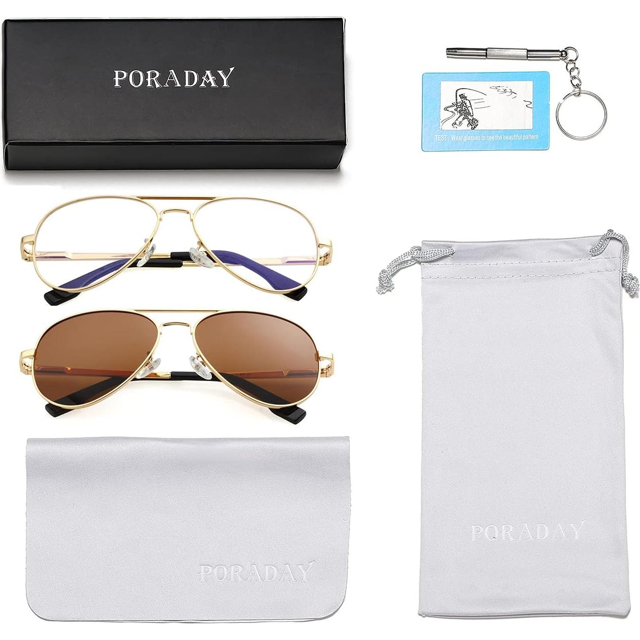 Gafas de sol aviador polarizadas PORADAY 58mm UV400