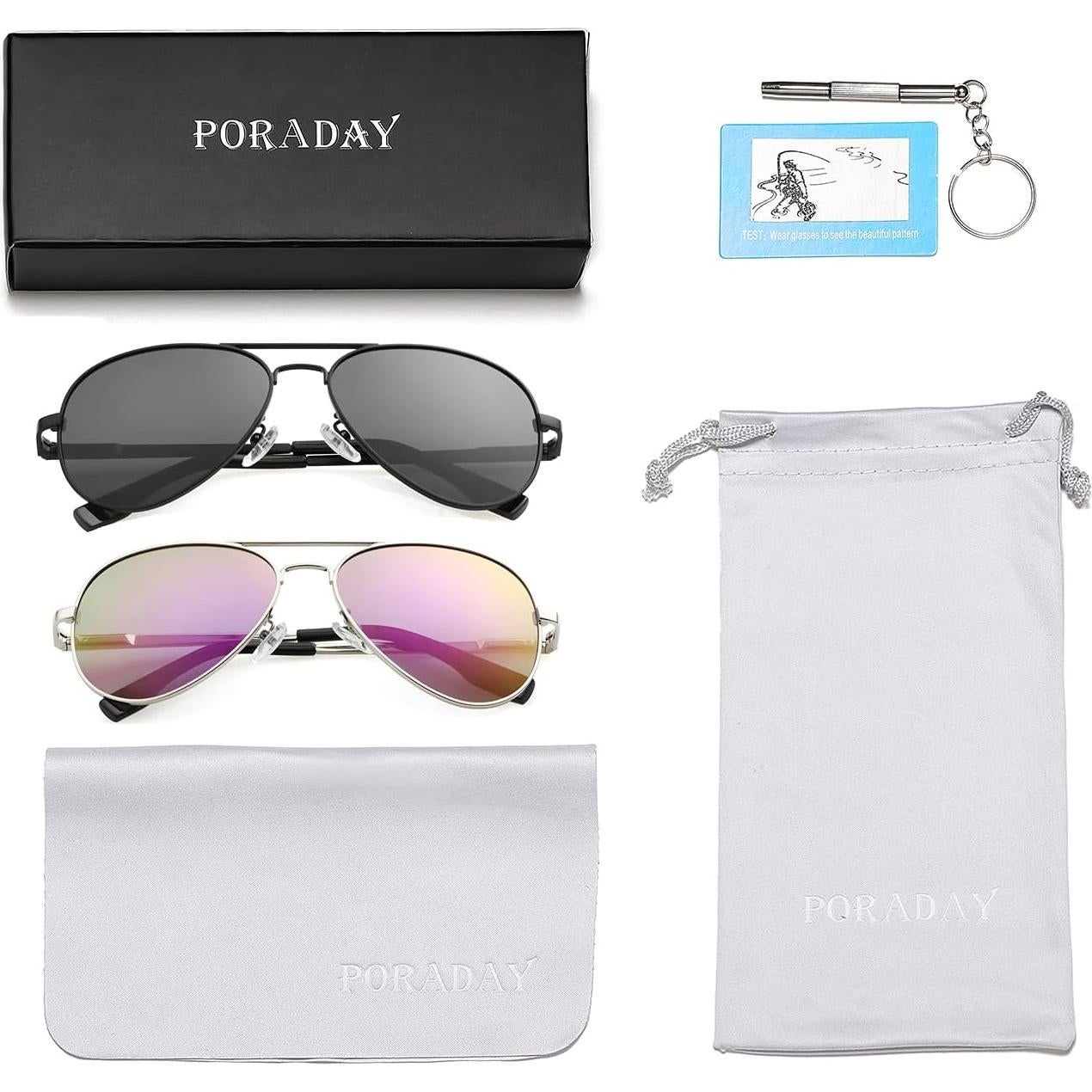 Gafas de sol aviador polarizadas PORADAY 58mm UV400