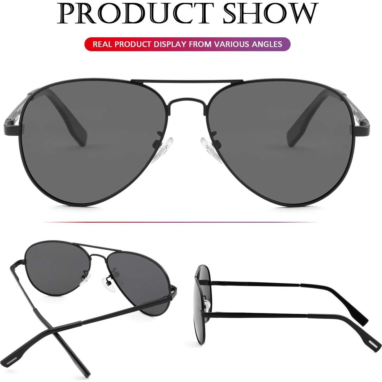 Gafas de sol aviador polarizadas PORADAY 58mm UV400