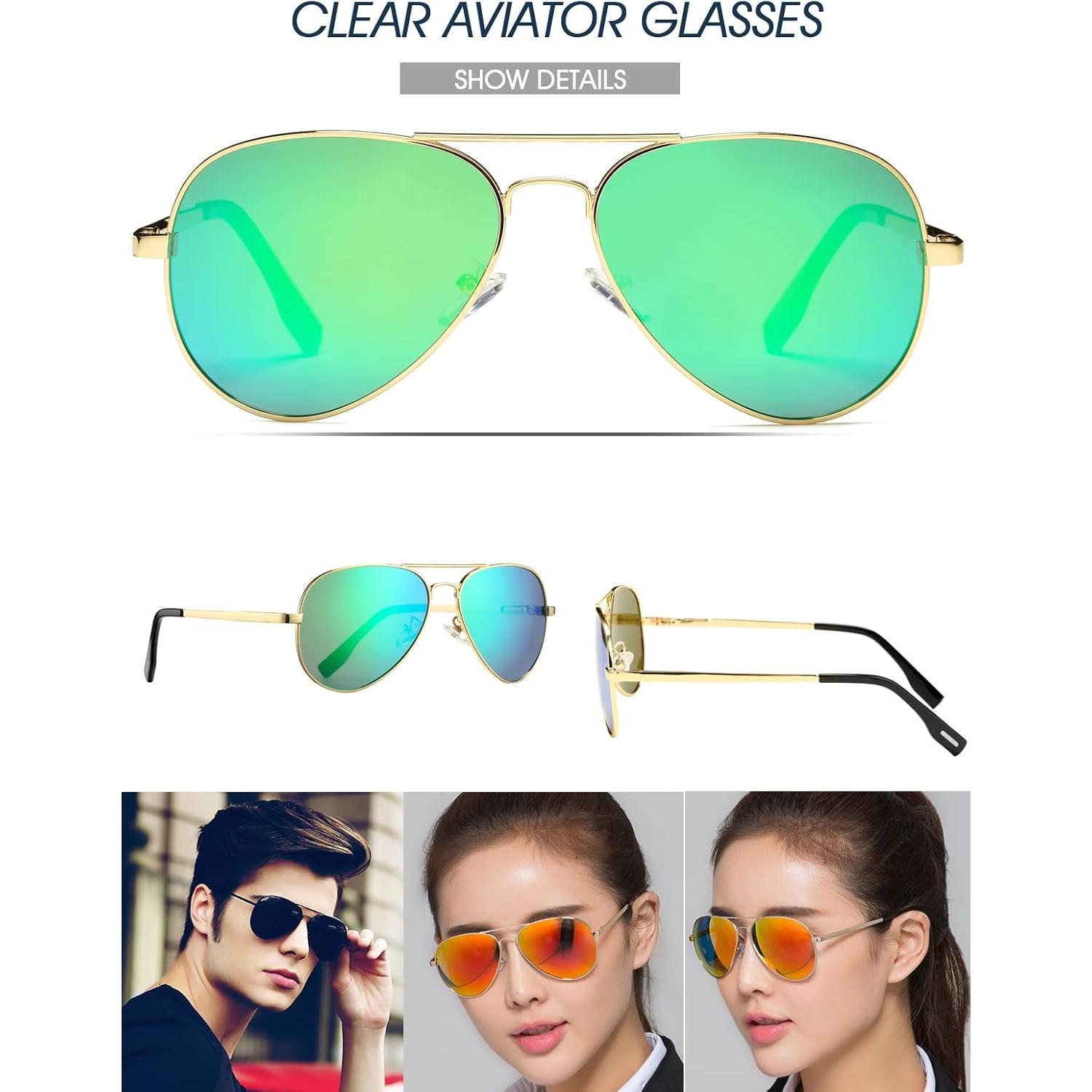 Gafas de sol aviador polarizadas PORADAY 58mm marco metal