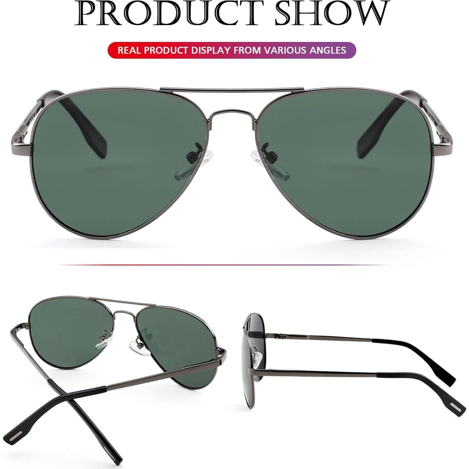 Gafas de sol aviador polarizadas PORADAY 58mm UV400