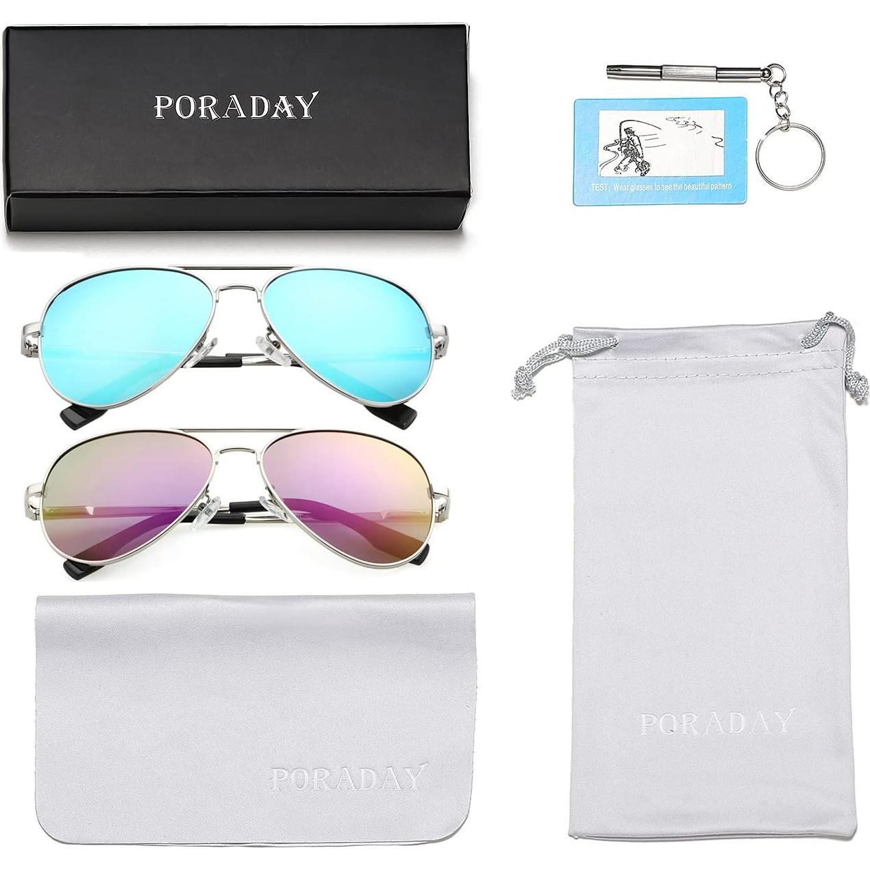 Gafas de sol aviador polarizadas PORADAY 58mm UV400