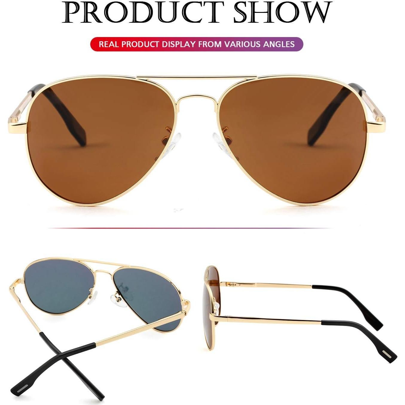 Gafas de sol aviador polarizadas PORADAY 58mm UV400