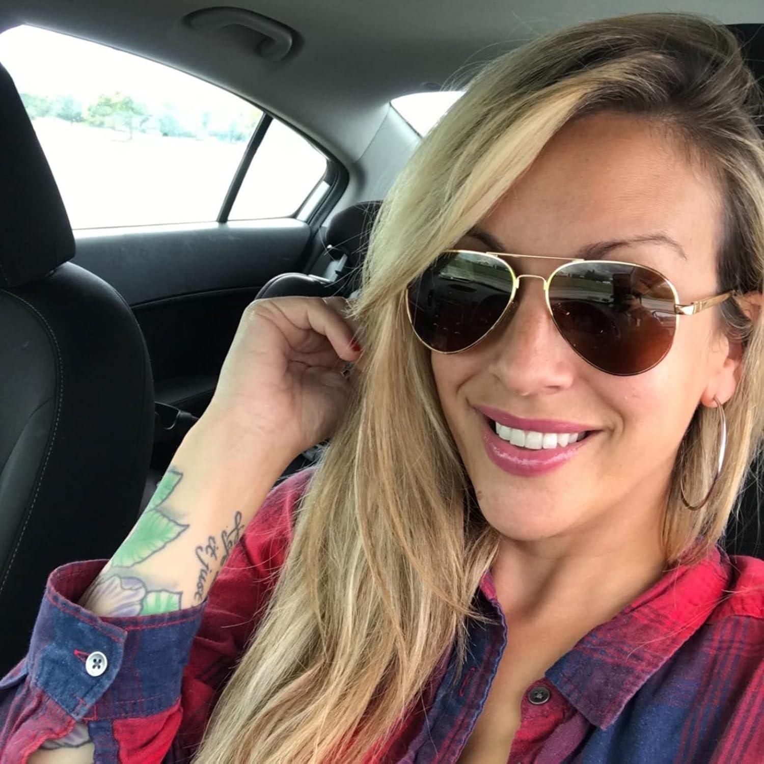 Gafas de sol aviador polarizadas PORADAY 58mm marco metal