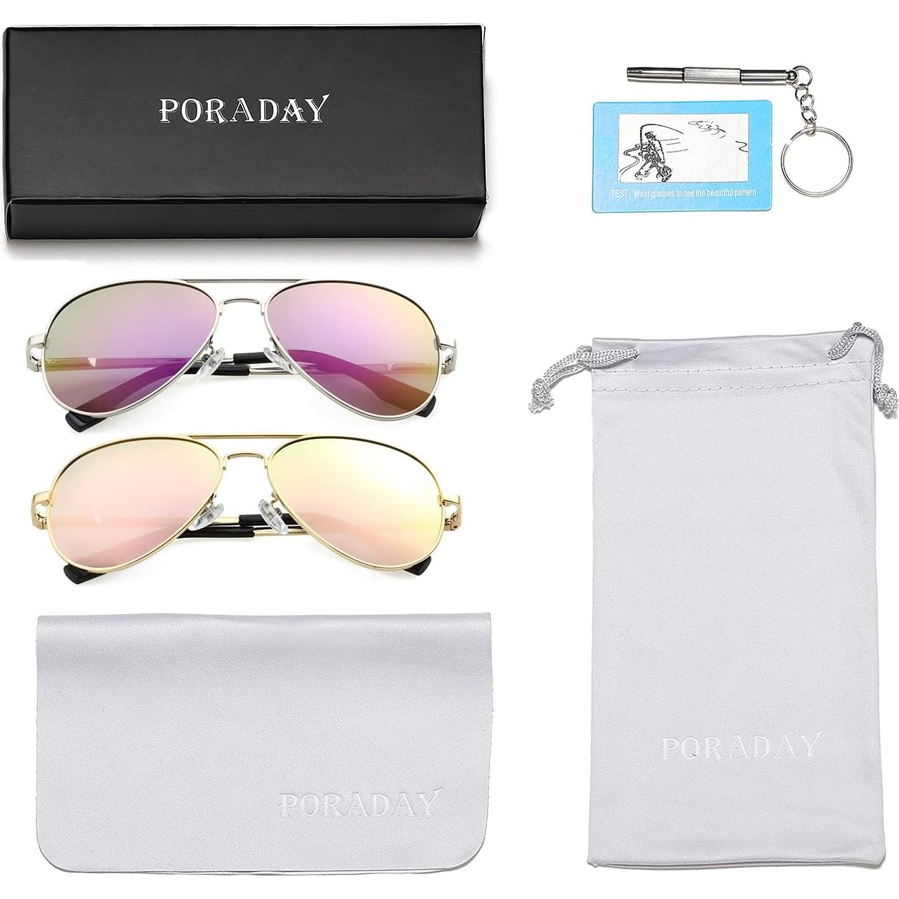 Gafas de sol aviador polarizadas PORADAY 58mm UV400