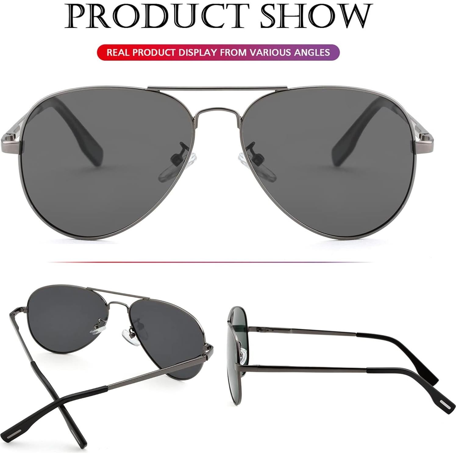 Gafas de sol aviador polarizadas PORADAY 58mm UV400