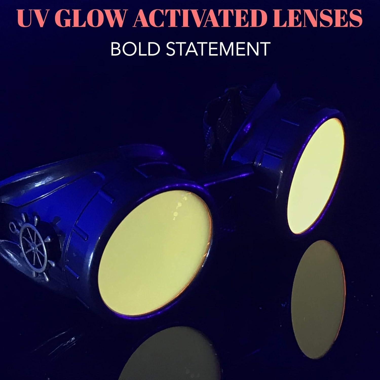 Gafas Steampunk UMBRELLALABORATORY Naranja Neón UV