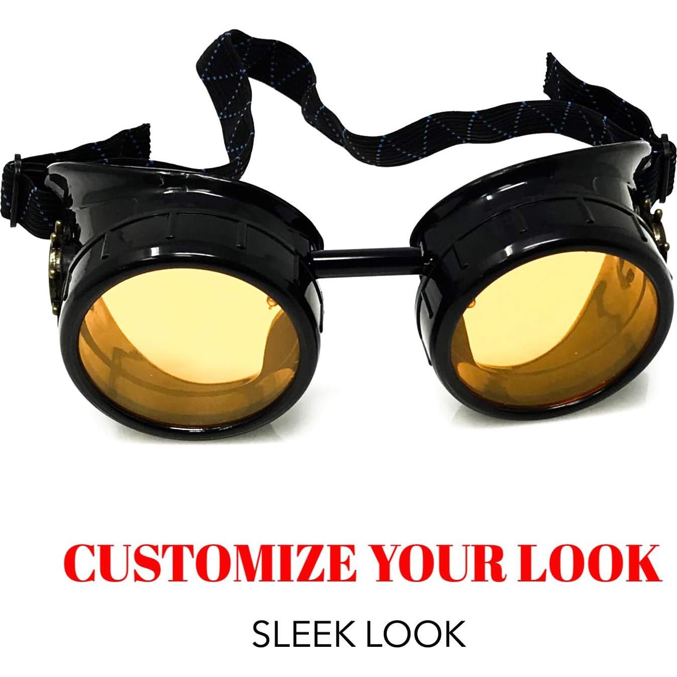 Gafas Steampunk UMBRELLALABORATORY Naranja Neón UV