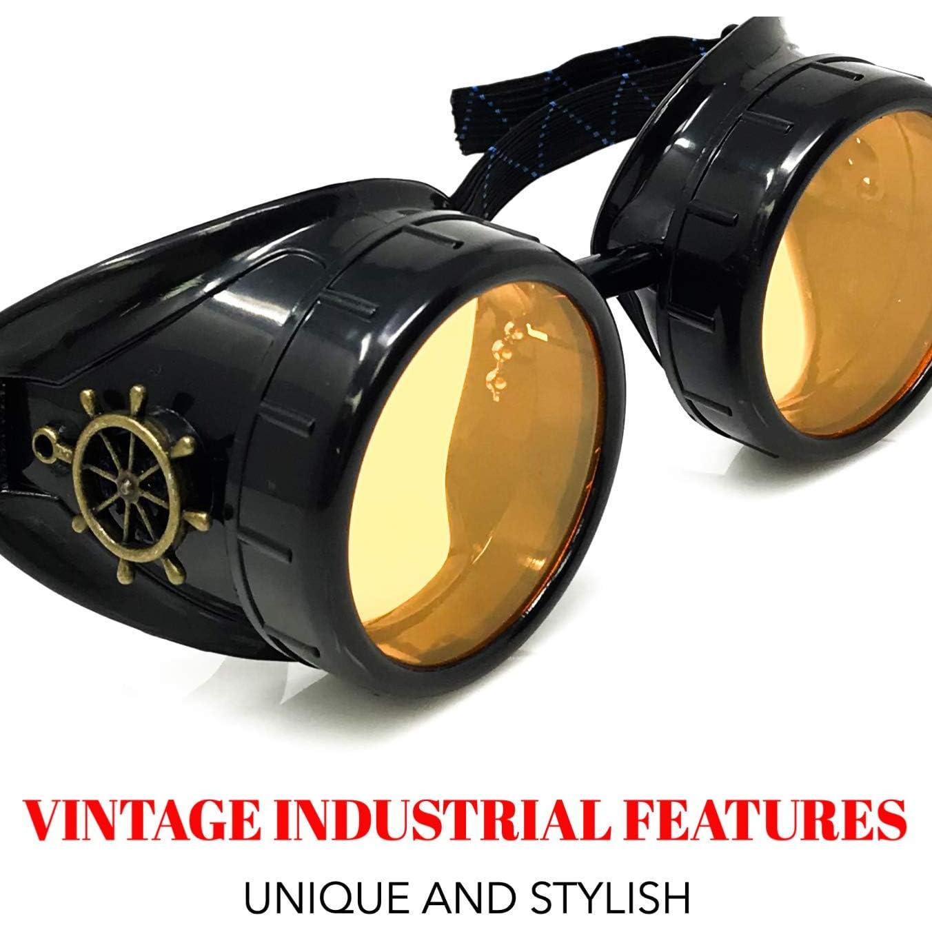 Gafas Steampunk UMBRELLALABORATORY Naranja Neón UV