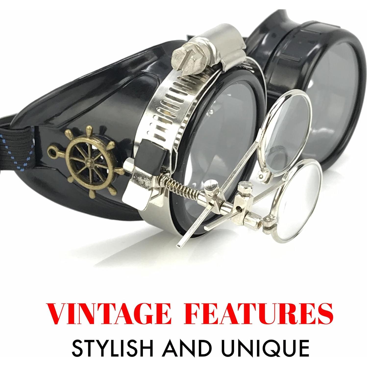 Gafas Steampunk UMBRELLALABORATORY RSW, Elegantes y Ajustables