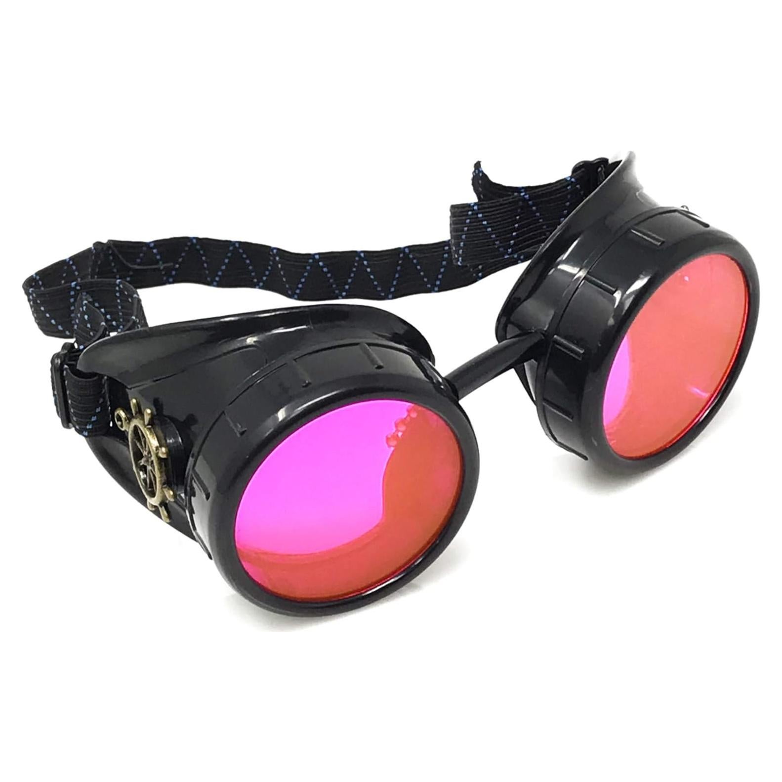 Gafas Steampunk UMBRELLALABORATORY Neón Rosa Ajustables