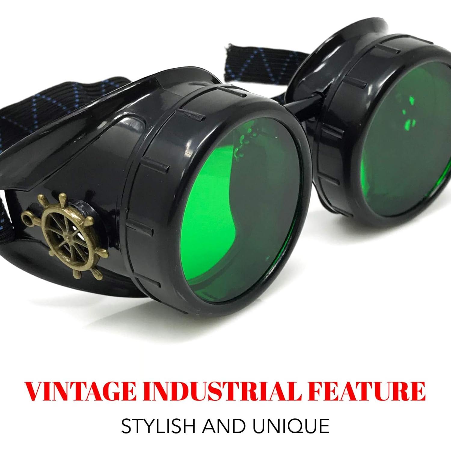 Gafas Steampunk UMBRELLALABORATORY Verde Esmeralda