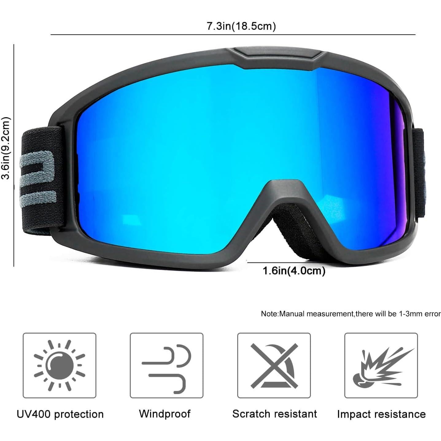 Gafas de esquí SPOSUNE con doble lente anti-vaho