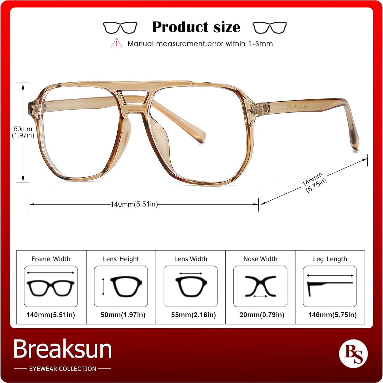 Gafas Retro Cuadradas Breaksun con Lentes Bloqueadores