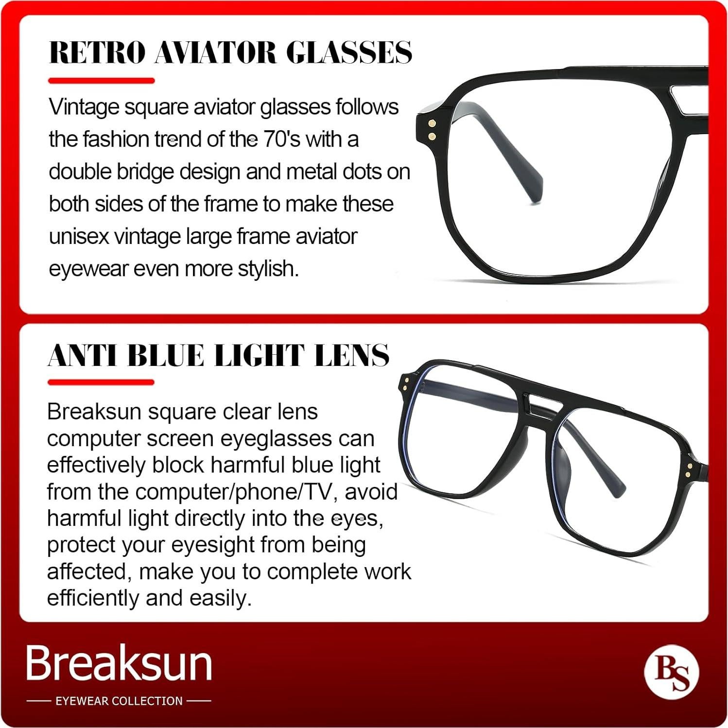 Gafas de sol retro Breaksun B68 unisex 54mm bloqueadoras