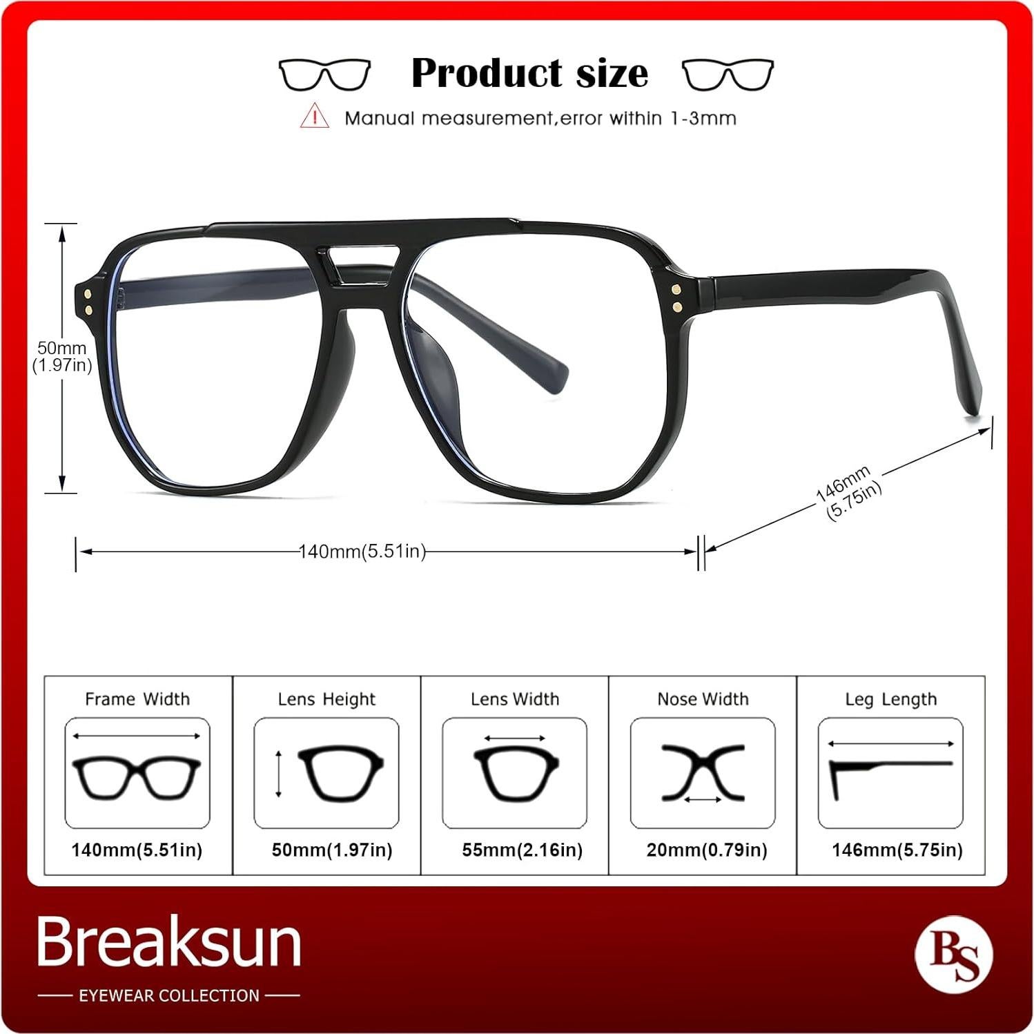 Gafas de sol retro Breaksun B68 unisex 54mm bloqueadoras