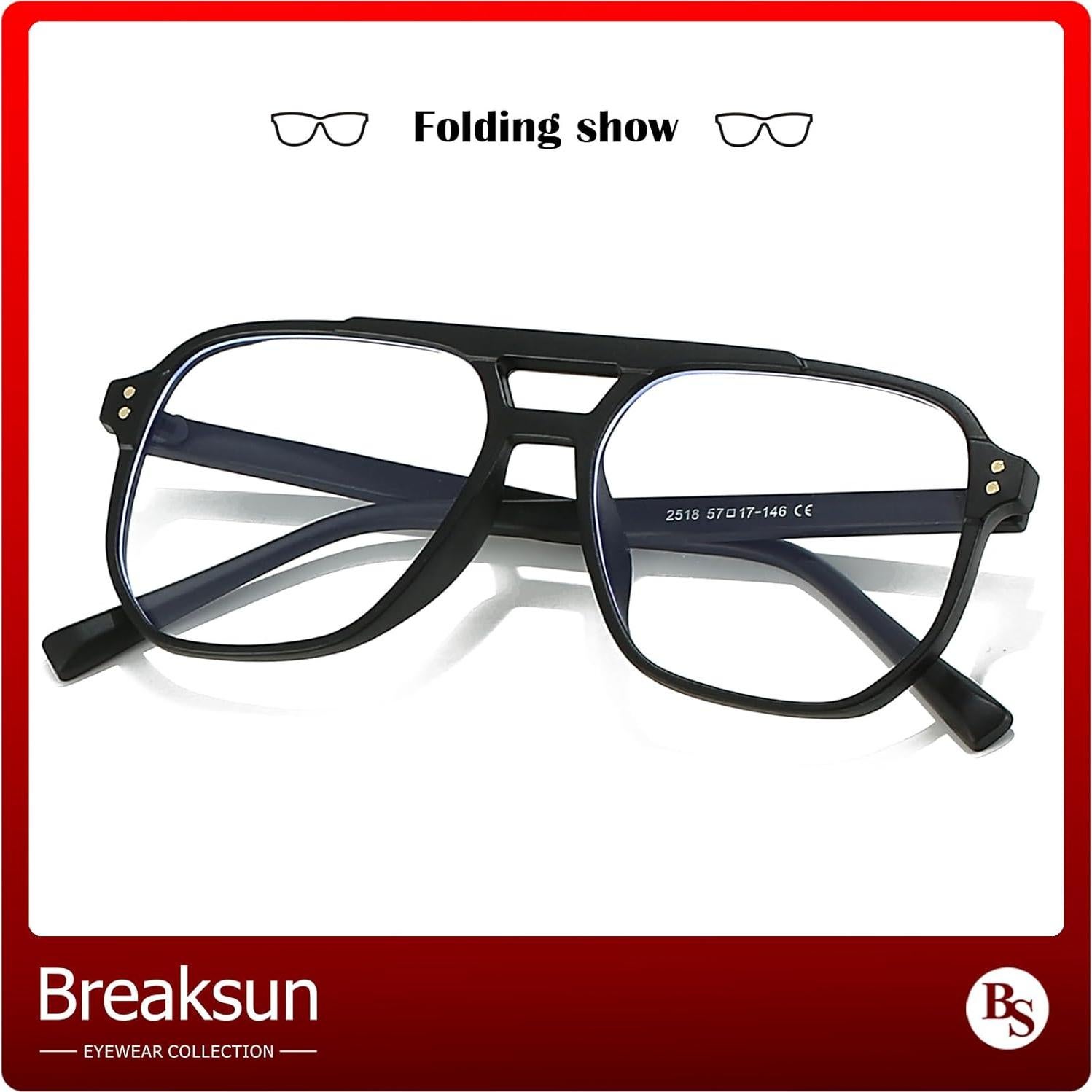 Gafas de sol cuadradas Breaksun A3 Negro Mate 54mm