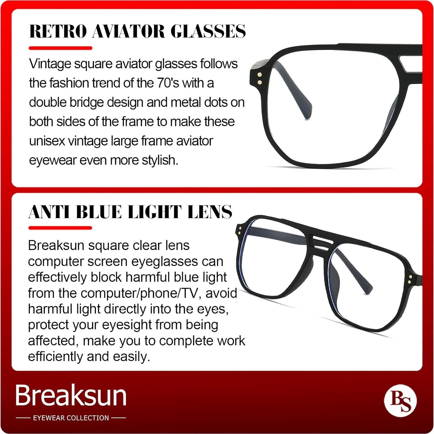 Gafas de sol cuadradas Breaksun A3 Negro Mate 54mm