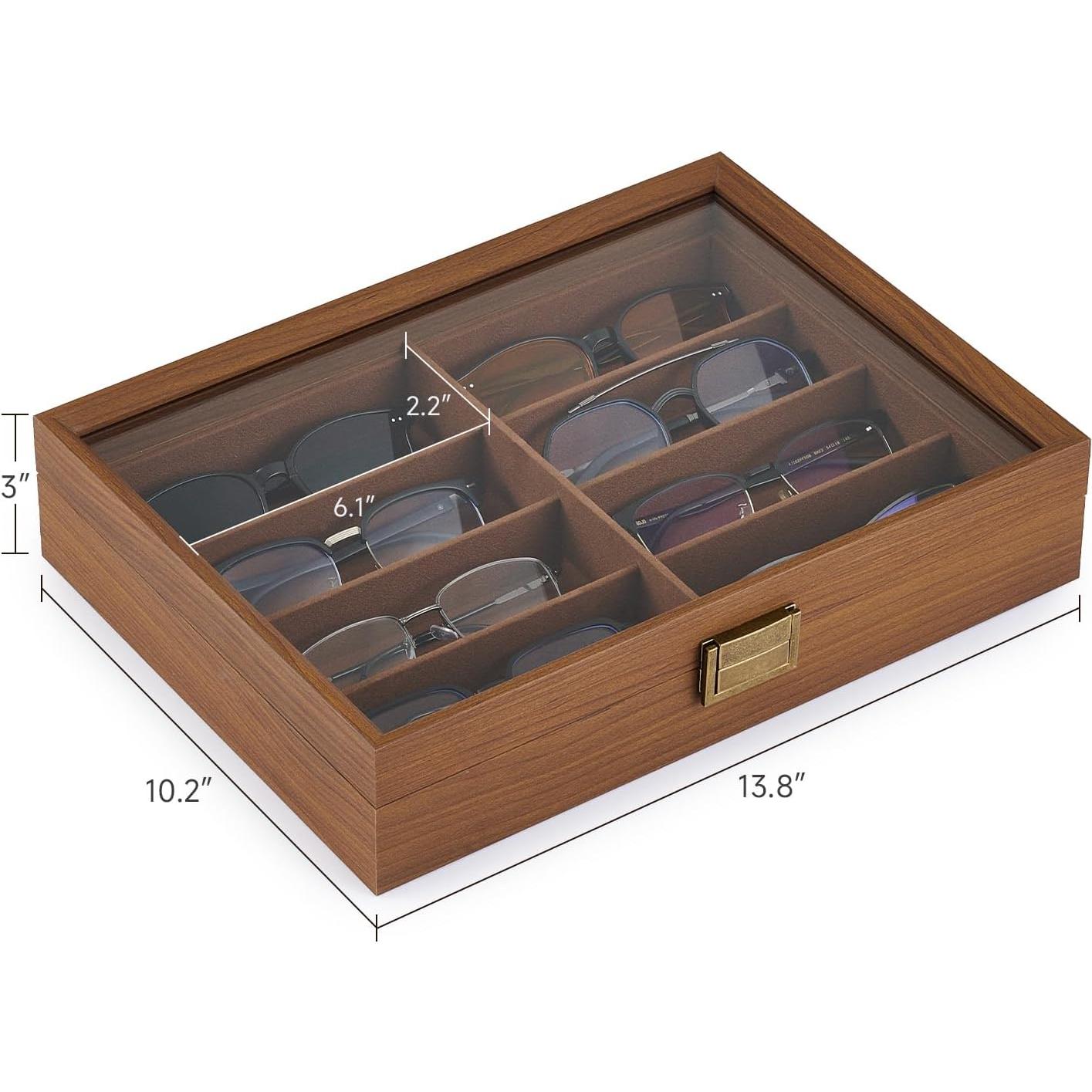 Organizador de Gafas CO-Z 8 Compartimentos Madera Elegante