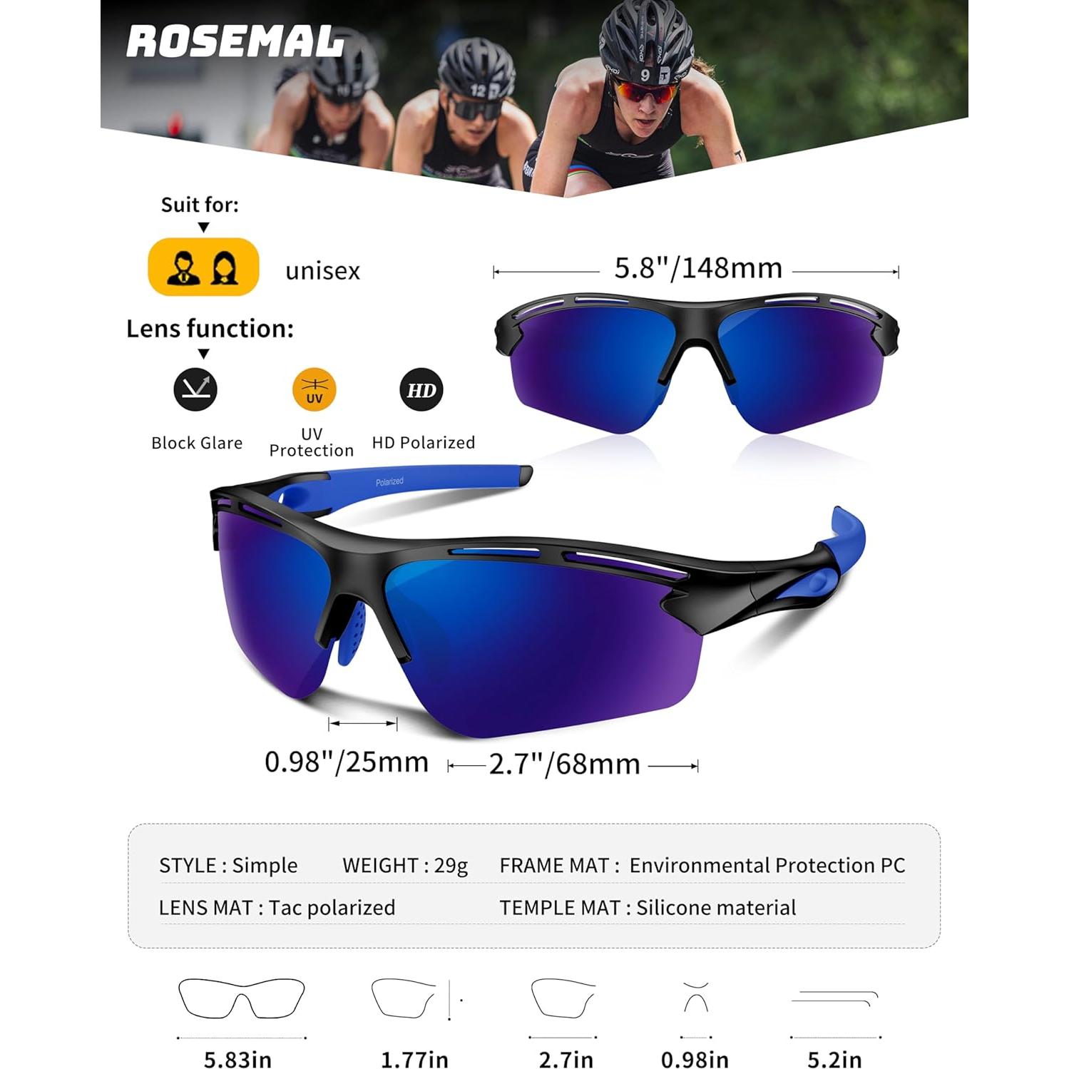 Gafas de sol deportivas Rosemal 7253 polarizadas UV400