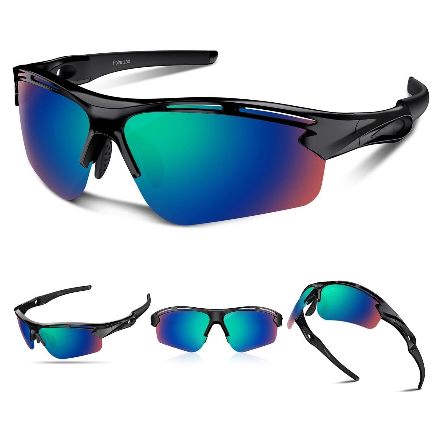 Gafas de sol deportivas Rosemal 7253 UV400 TR90 Verde