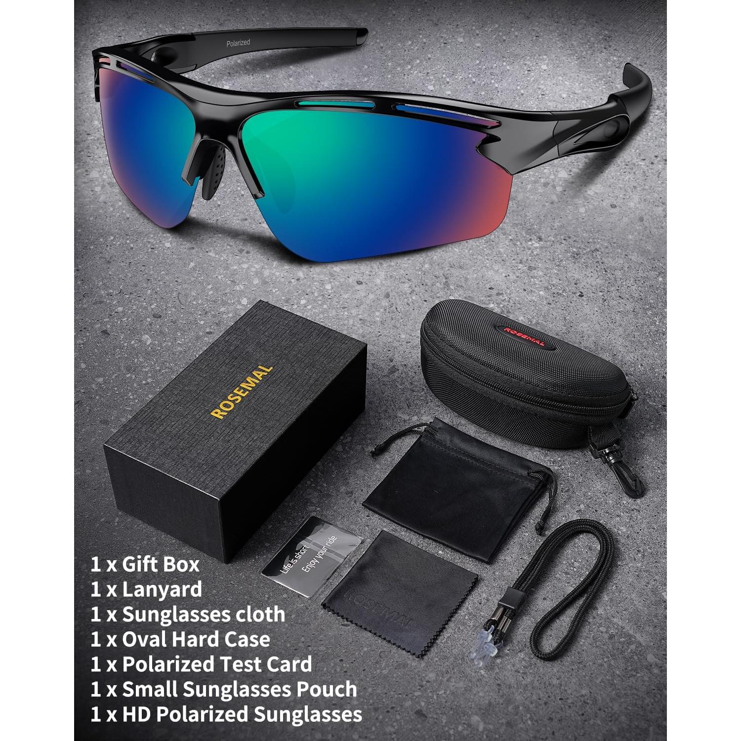 Gafas de sol deportivas Rosemal 7253 UV400 TR90 Verde