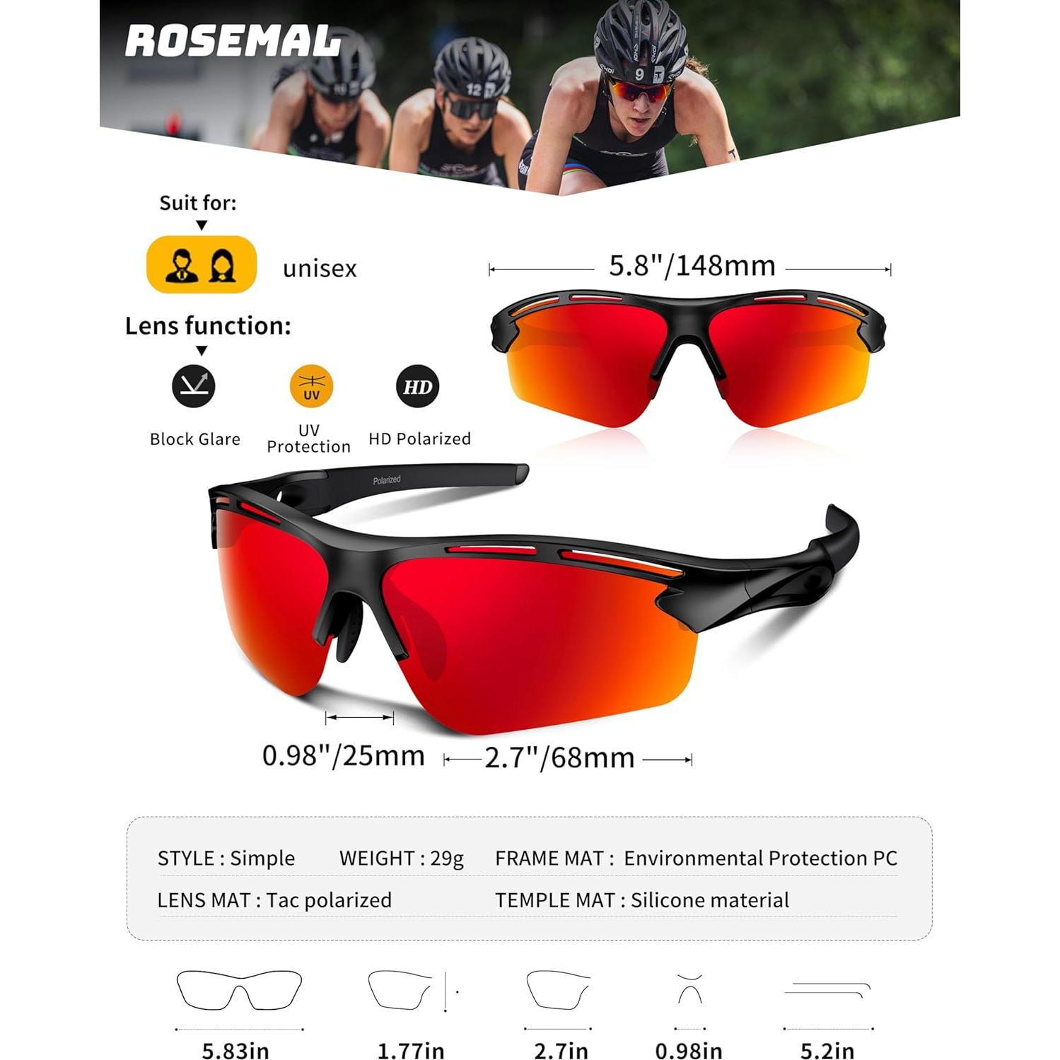 Gafas de sol deportivas Rosemal 7253 polarizadas UV400