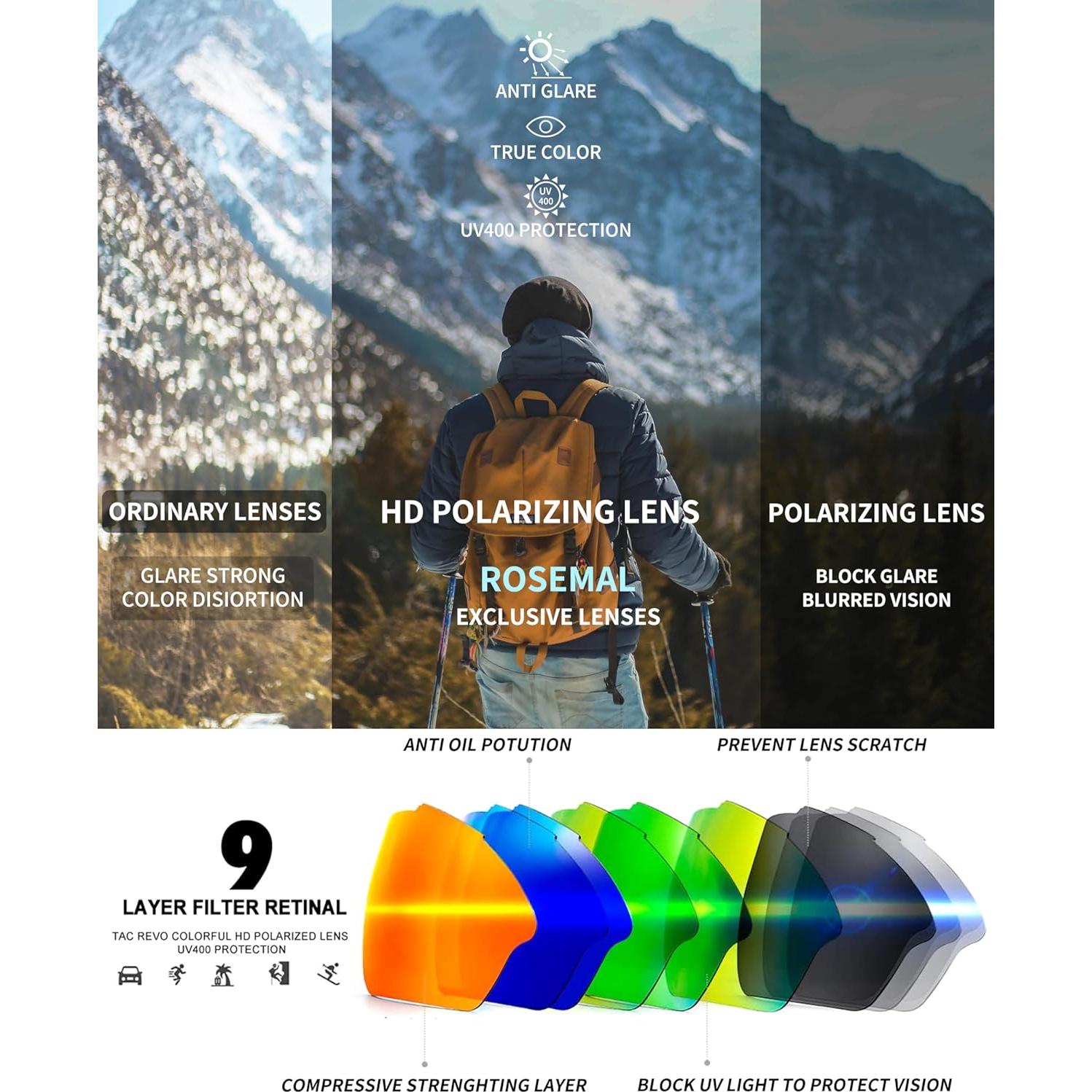 Gafas de sol deportivas Rosemal 7253 polarizadas UV400