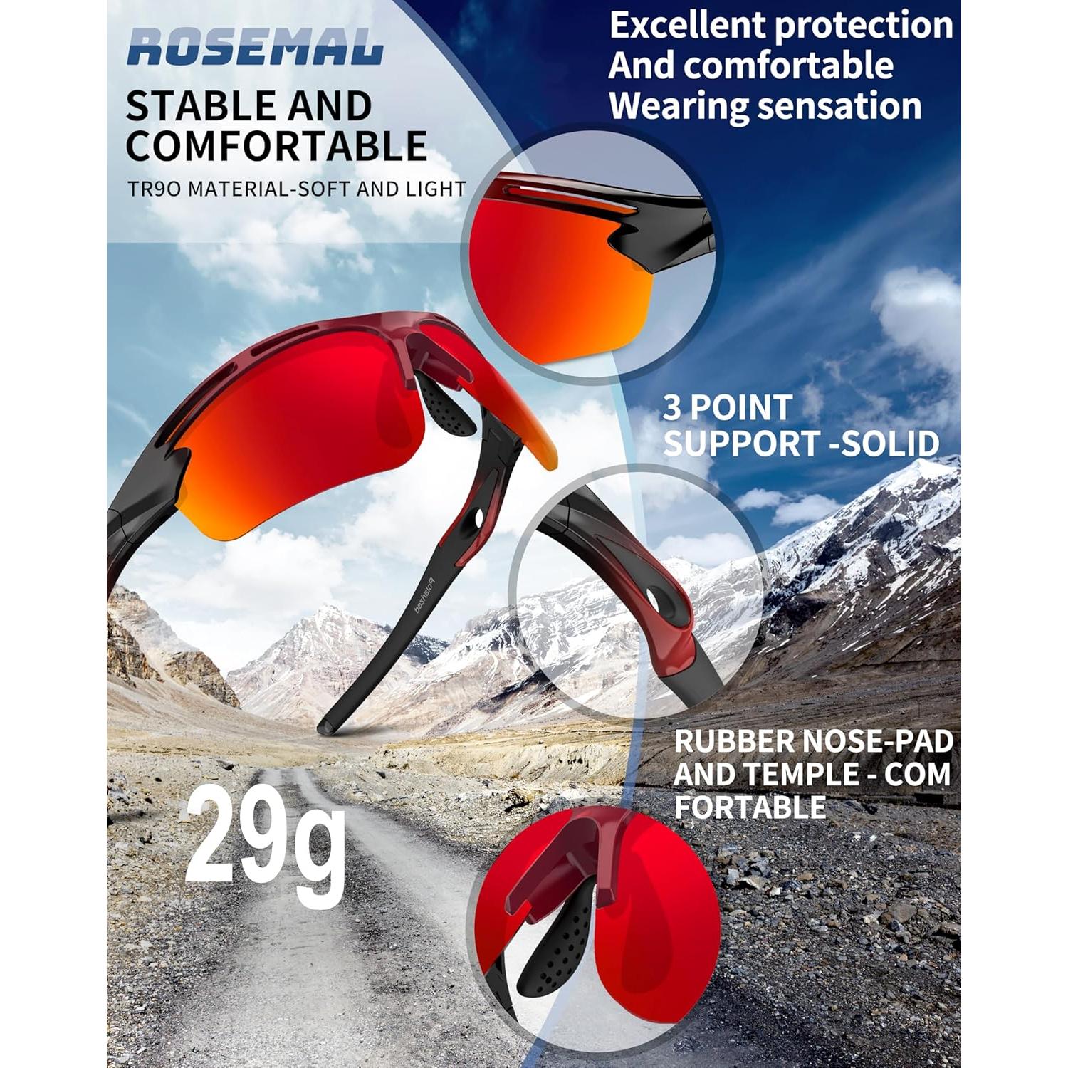 Gafas de sol deportivas Rosemal 7253 polarizadas UV400