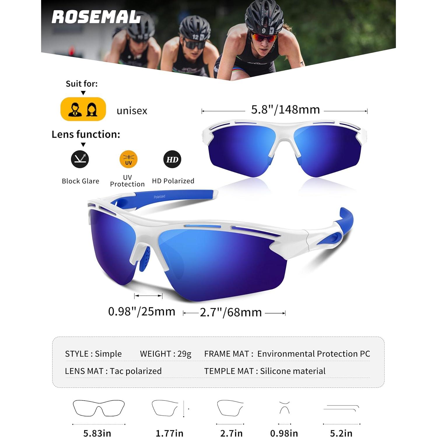 Gafas de sol deportivas Rosemal 7253 polarizadas UV400