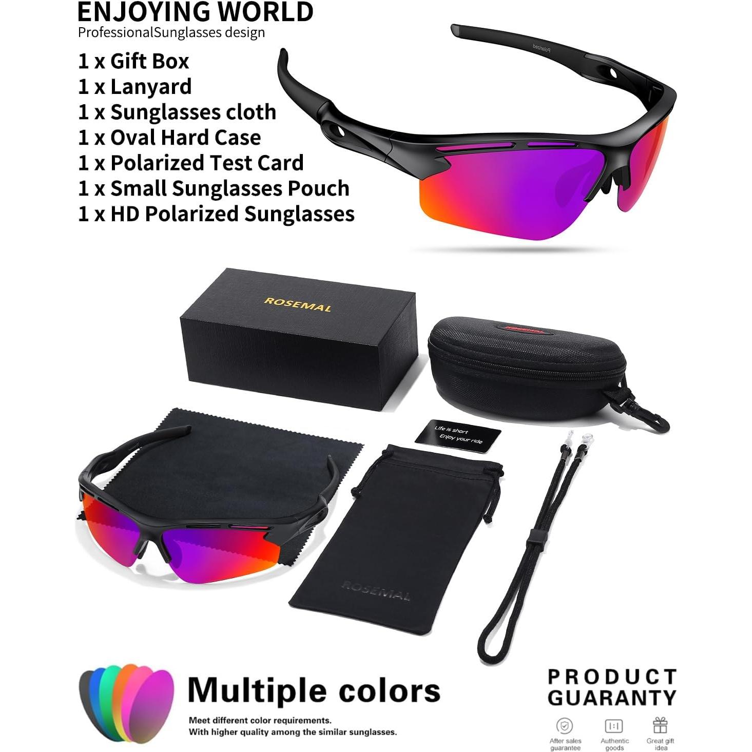 Gafas de sol deportivas Rosemal UV400 TR90 polarizadas