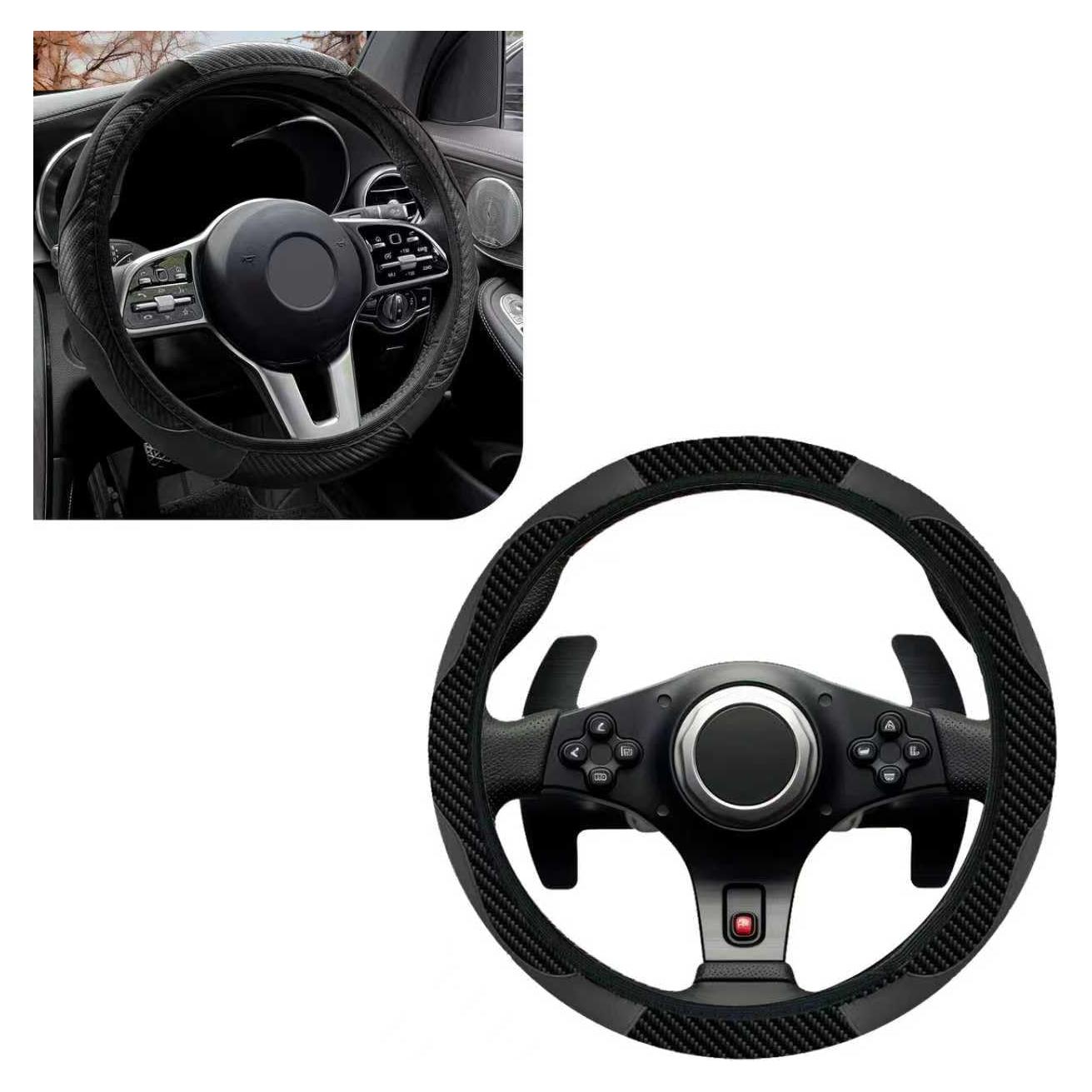 Cubierta de Volante 38 cm HHZL Fibra de Carbono Antideslizante