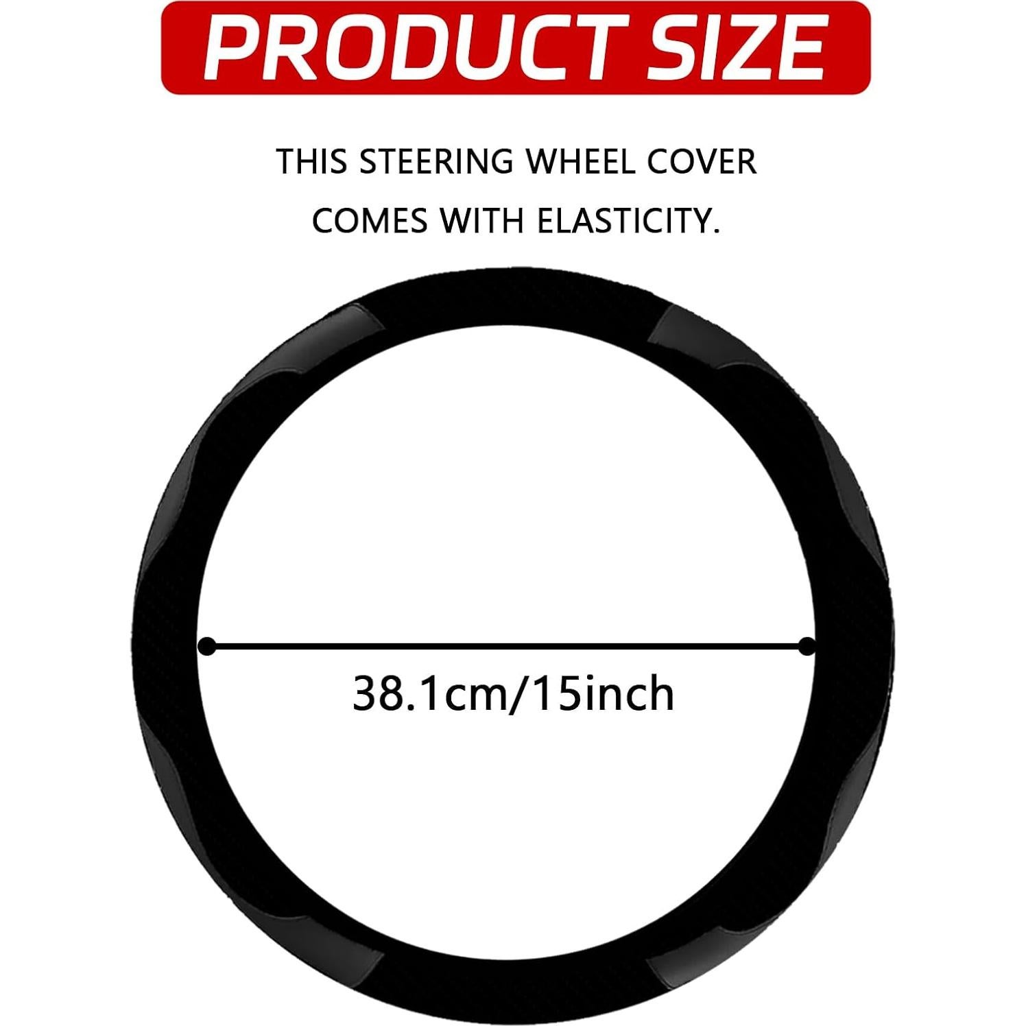 Cubierta de Volante 38 cm HHZL Fibra de Carbono Antideslizante