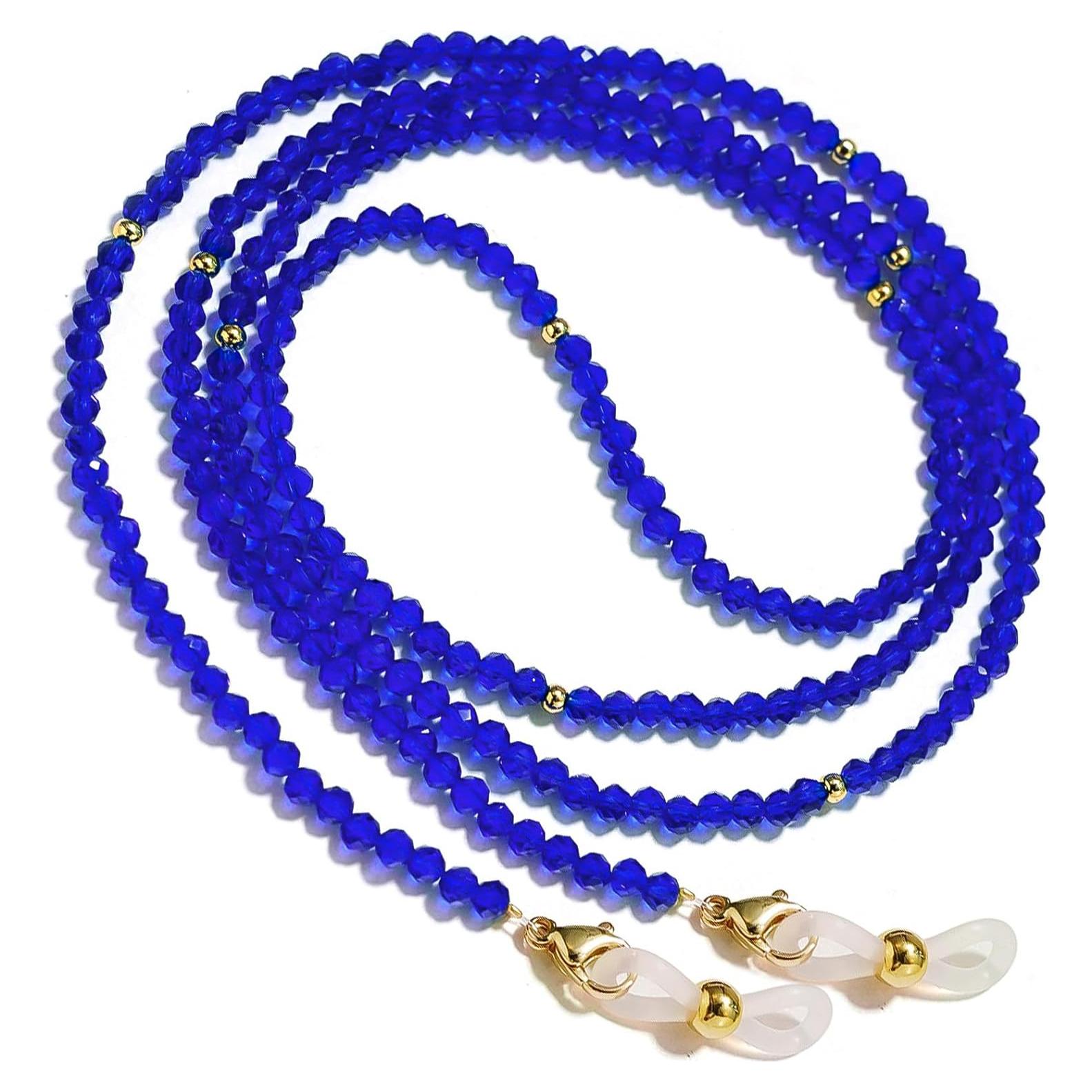 Cadena de Gafas BILIONE de Cristal Azul 75 cm para Mujeres