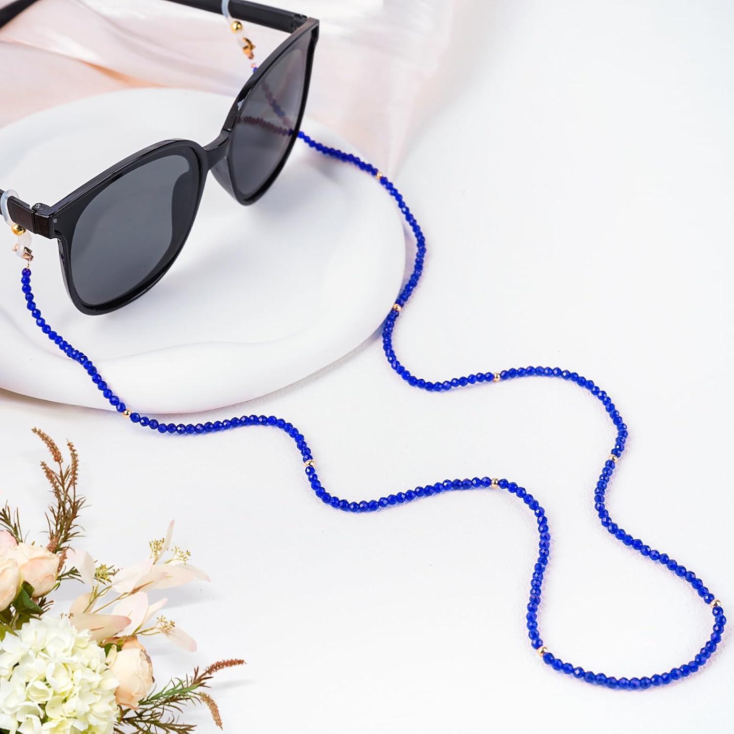 Cadena de Gafas BILIONE de Cristal Azul 75 cm para Mujeres