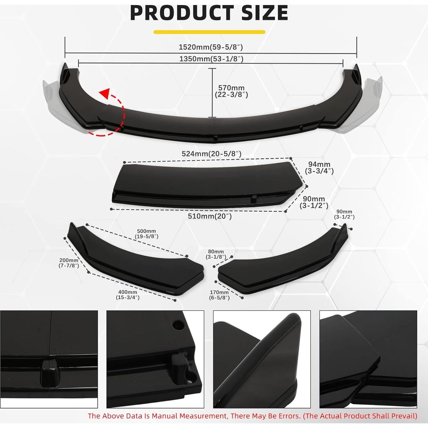 Lip Frontal Spoiler DREAMIZER Universal Negro ABS 10-13