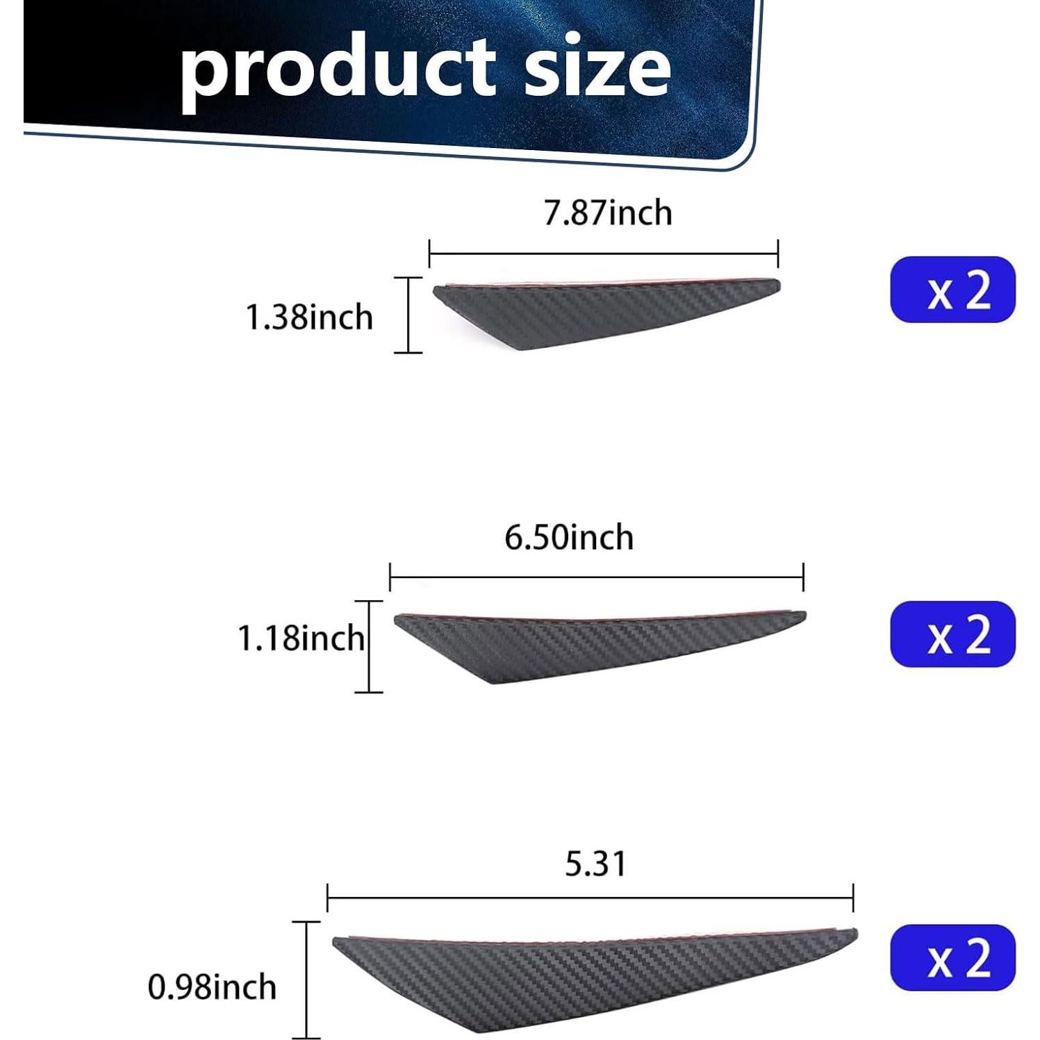 Kit de Alerones Gunhunt 6 Piezas Fibra de Carbono Negra