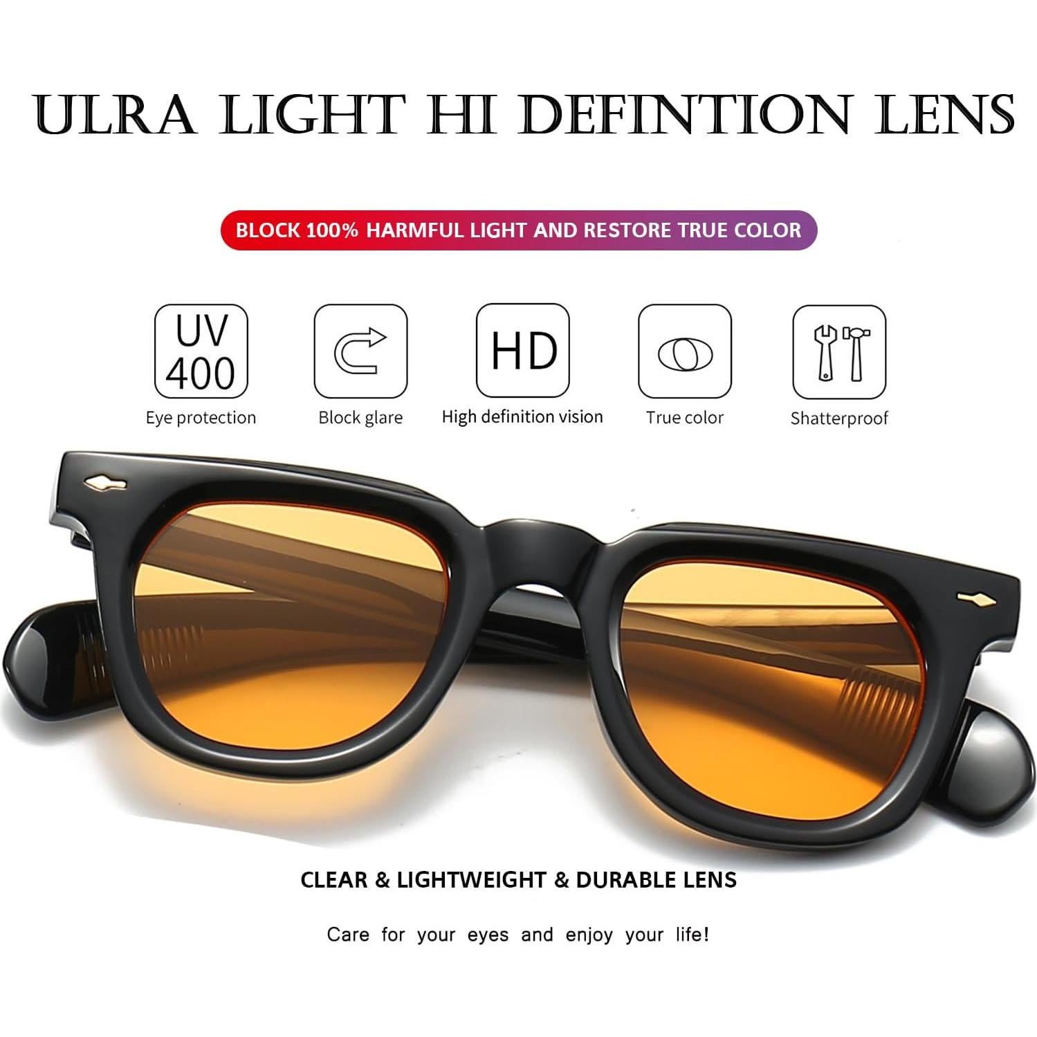 Gafas de sol cuadradas PORADAY unisex con lentes UV400