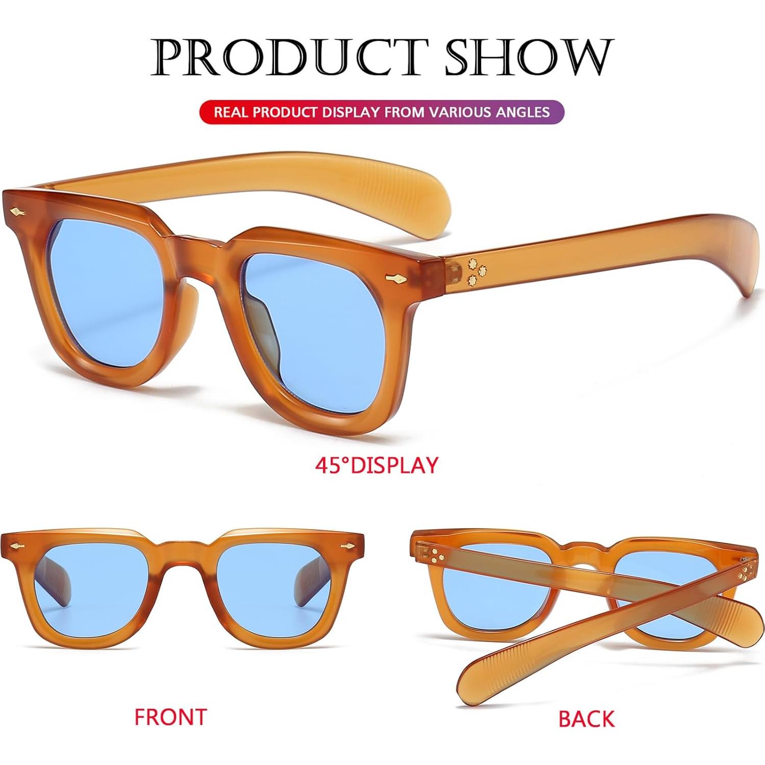 Gafas de sol cuadradas PORADAY unisex con lentes UV400