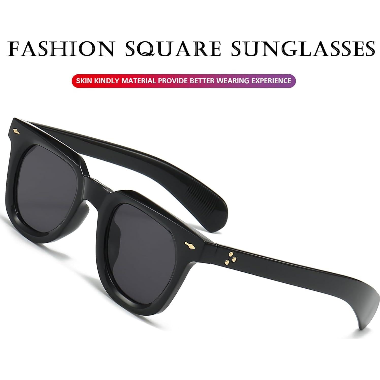 Gafas de Sol Cuadradas PORADAY Unisex con Lentes UV400