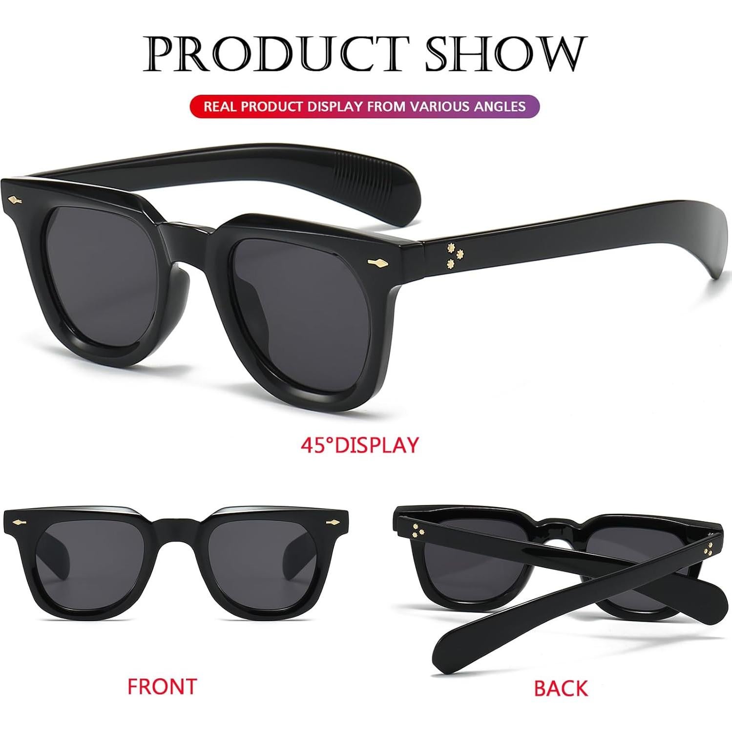 Gafas de Sol Cuadradas PORADAY Unisex con Lentes UV400