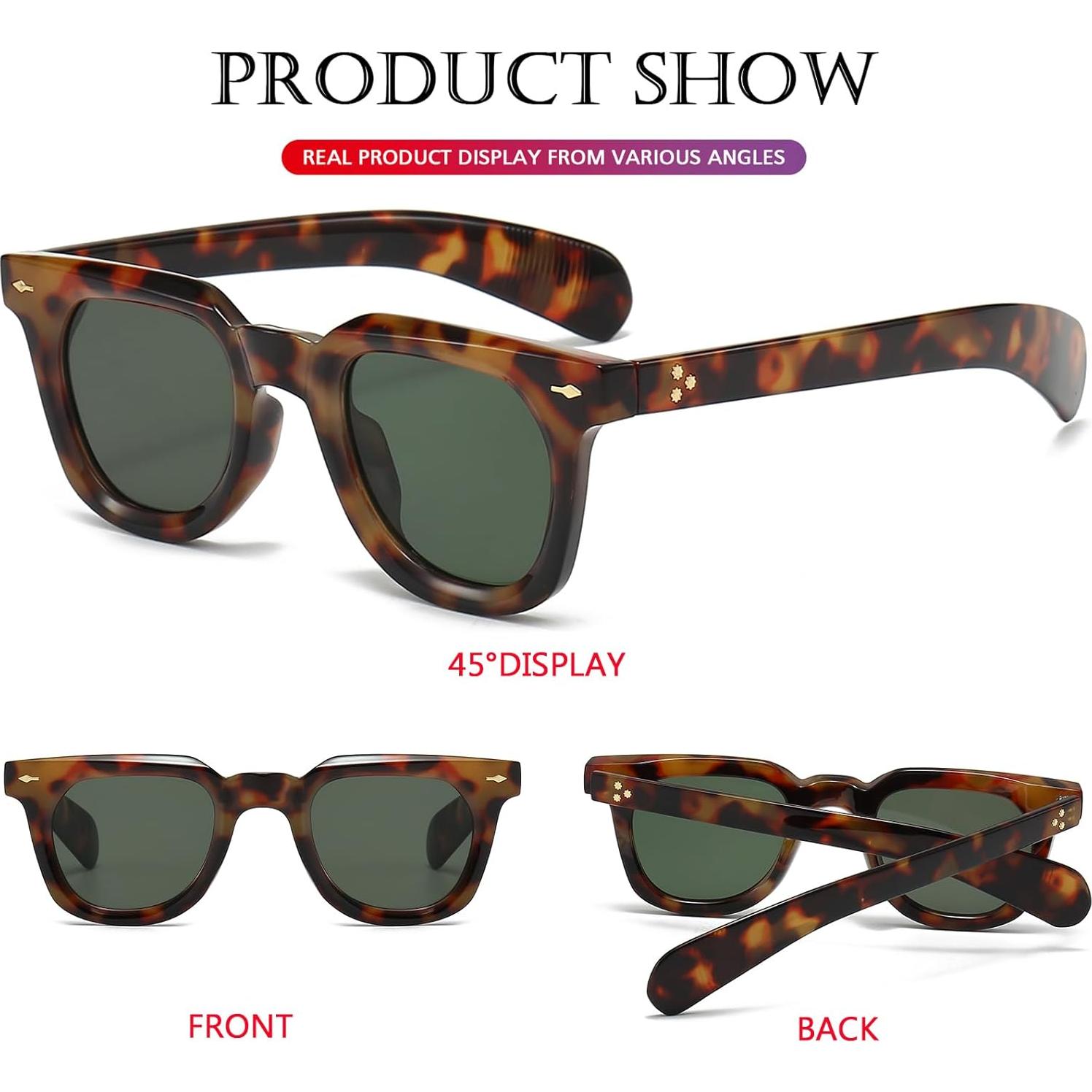 Gafas de sol cuadradas PORADAY unisex con lentes UV400