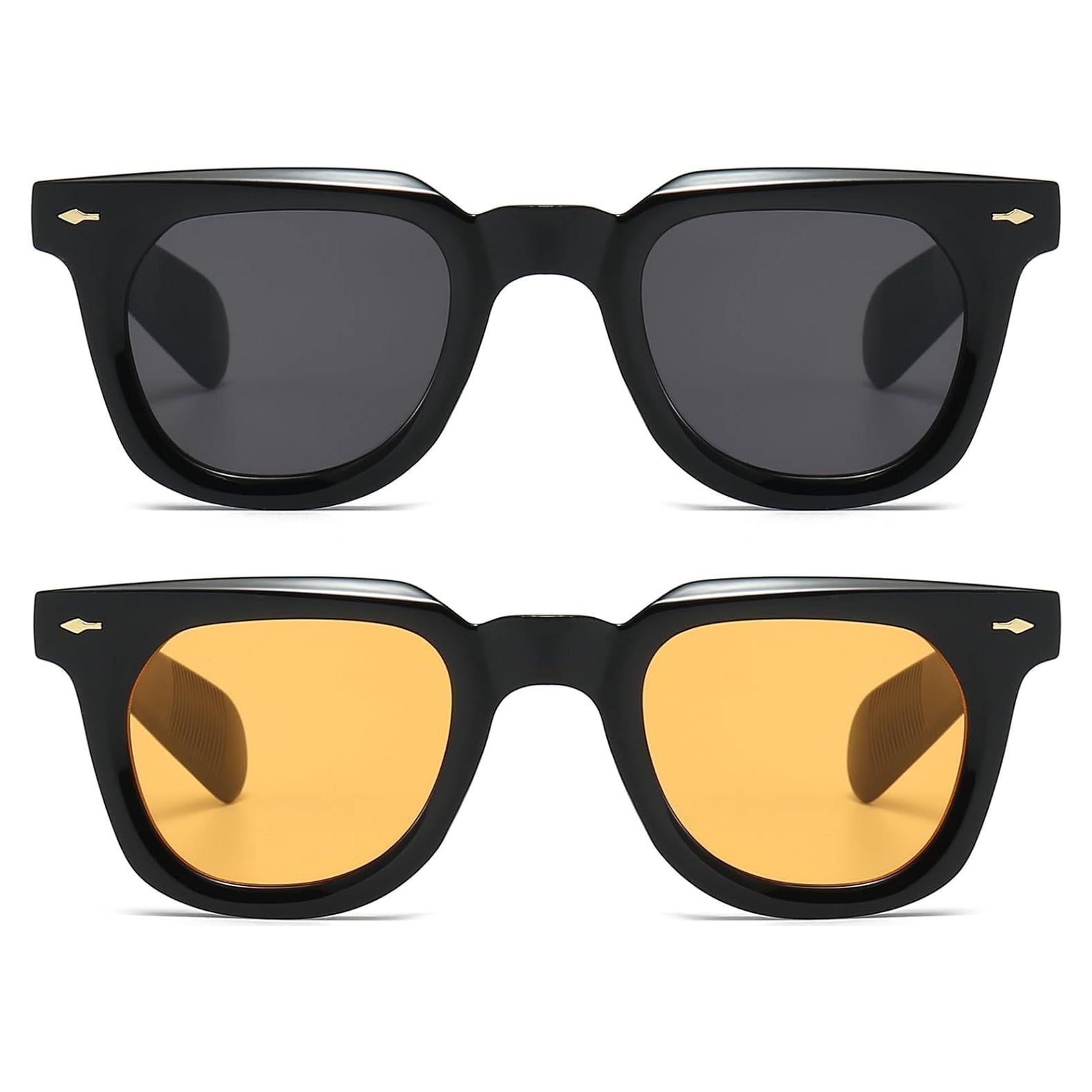 Gafas de sol cuadradas PORADAY unisex con lentes UV400