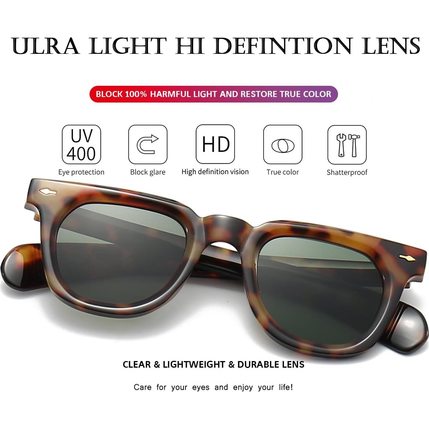 Gafas de Sol Cuadradas PORADAY Unisex con Lentes UV400