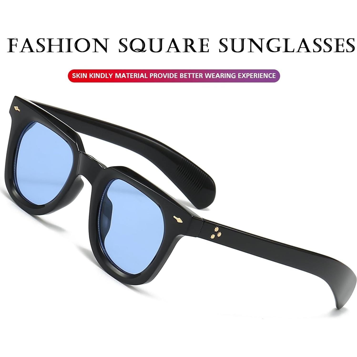 Gafas de sol cuadradas PORADAY negras UV400 unisex