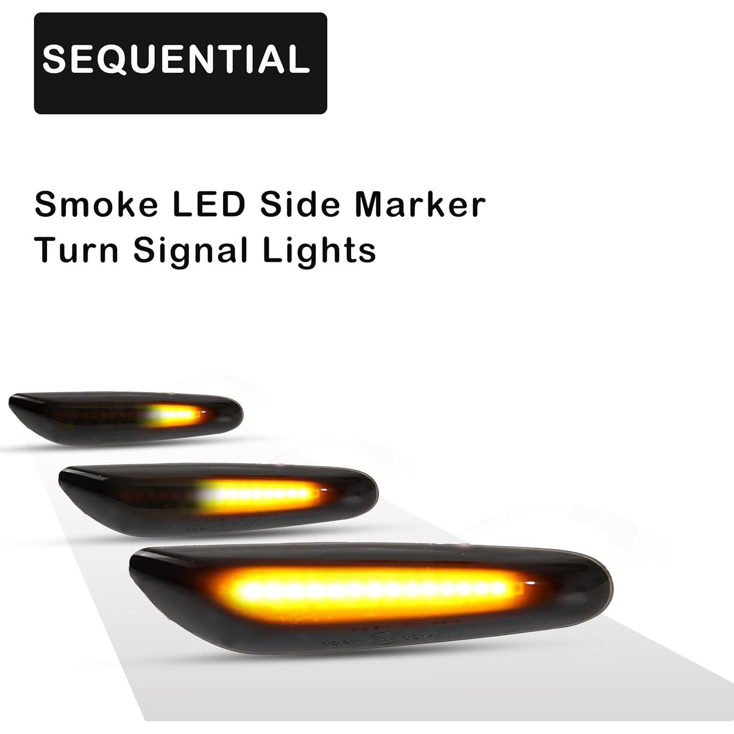 Luces de señal de giro LED ahumadas WOZUA para BMW