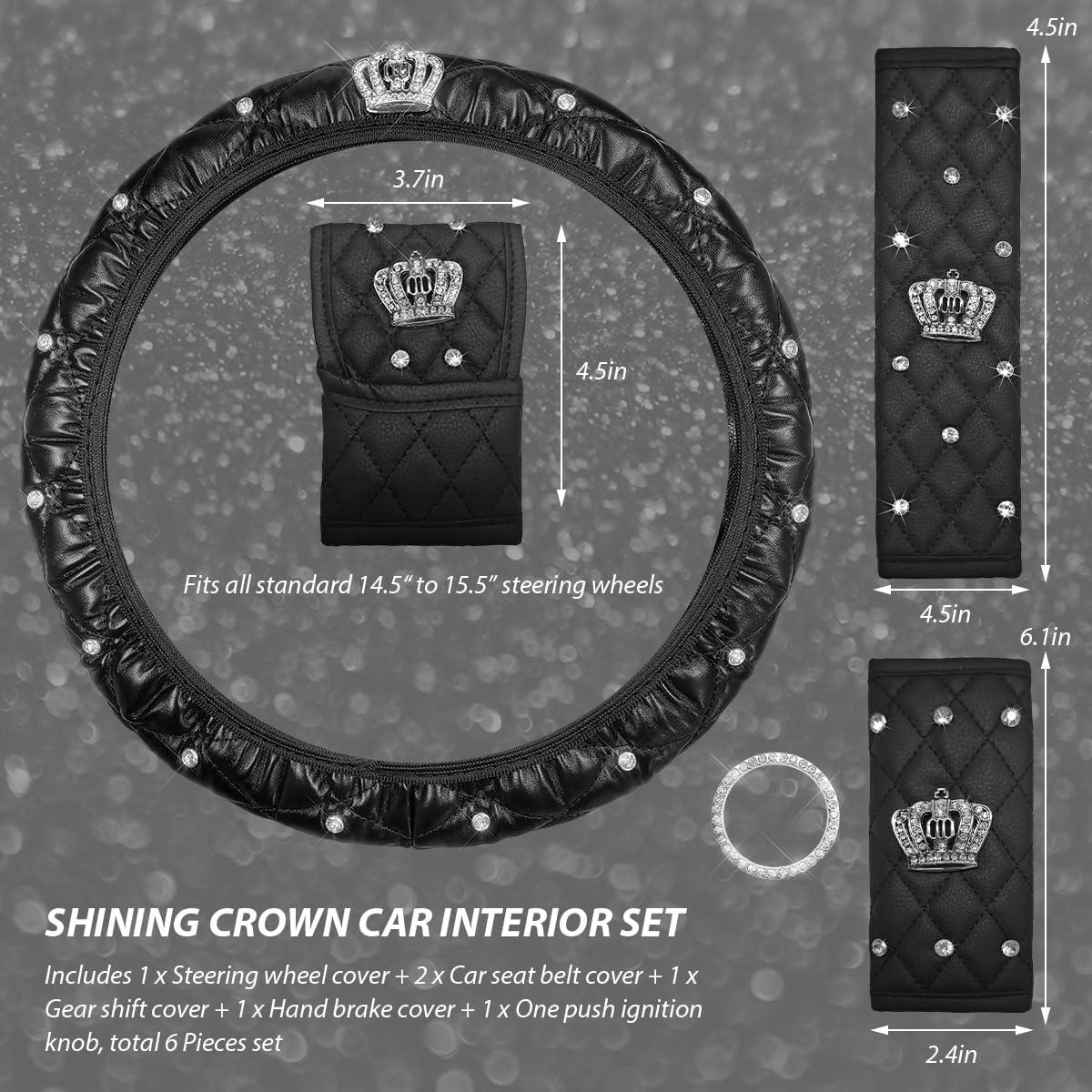 Juego de Accesorios para Automóvil Brillantes YTFRL 6 Piezas Negro