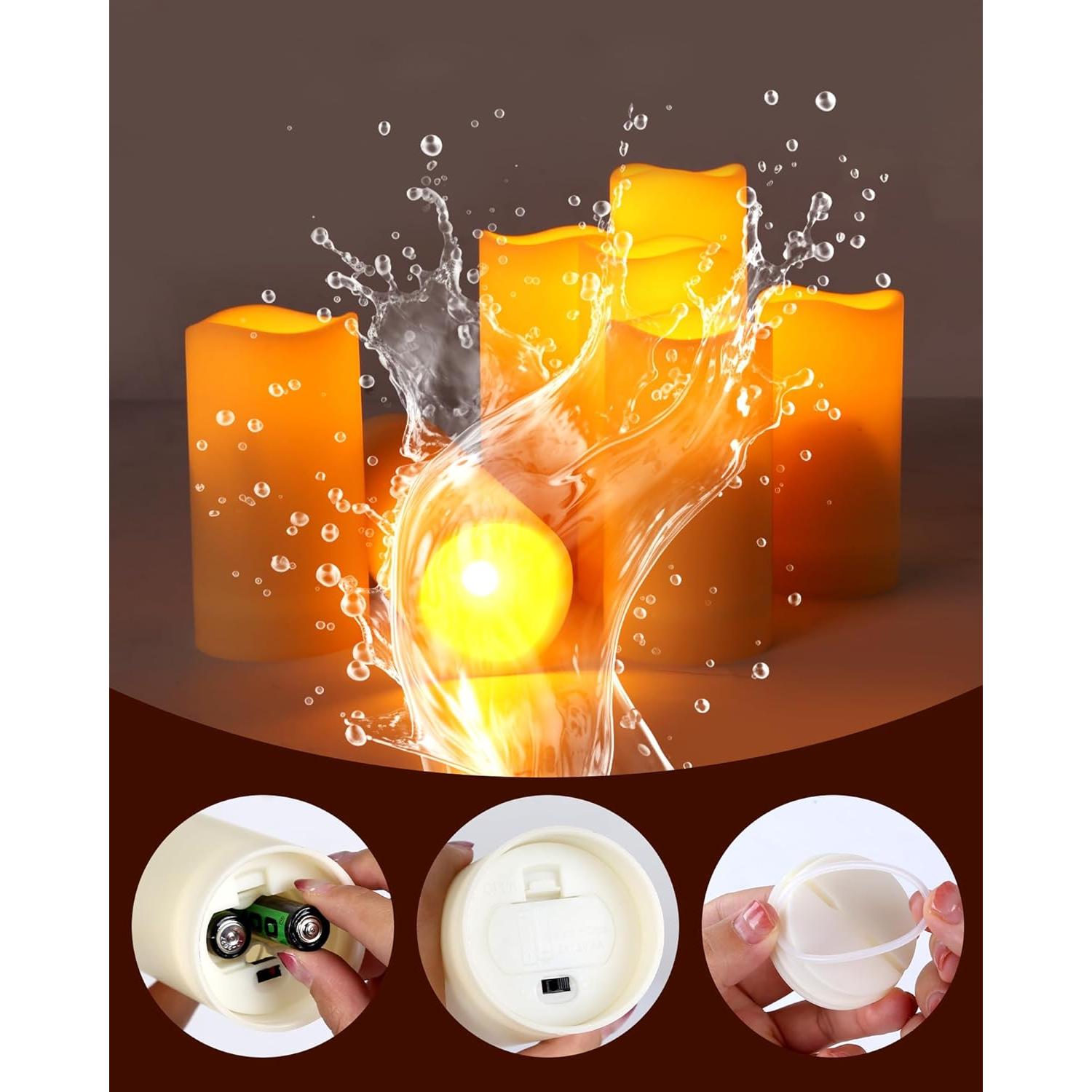 Set 12 Velas LED Sin Llama WIN WAY FUTURE 5-15 cm Control Remoto