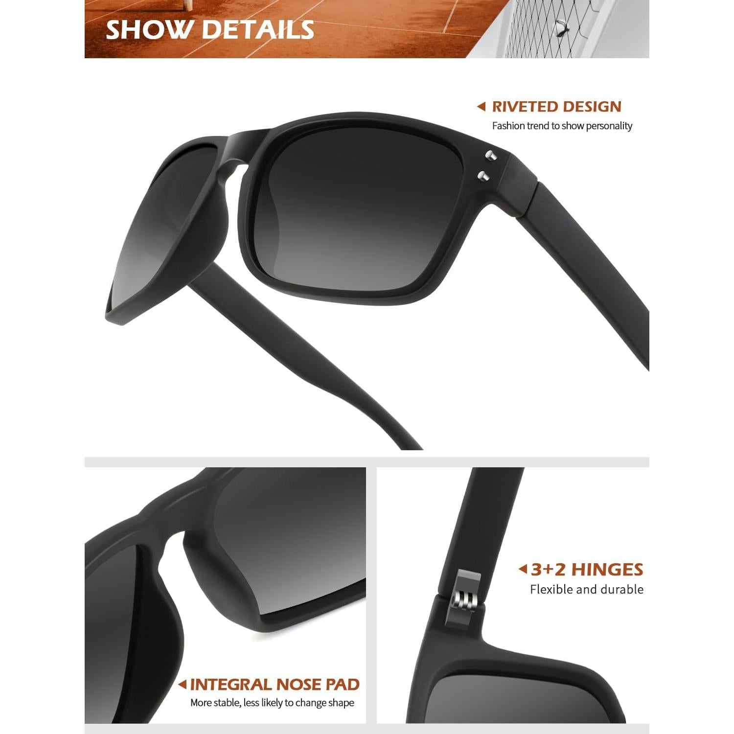 Gafas de Sol Polarizadas KALIYADI Estilo Vintage UV