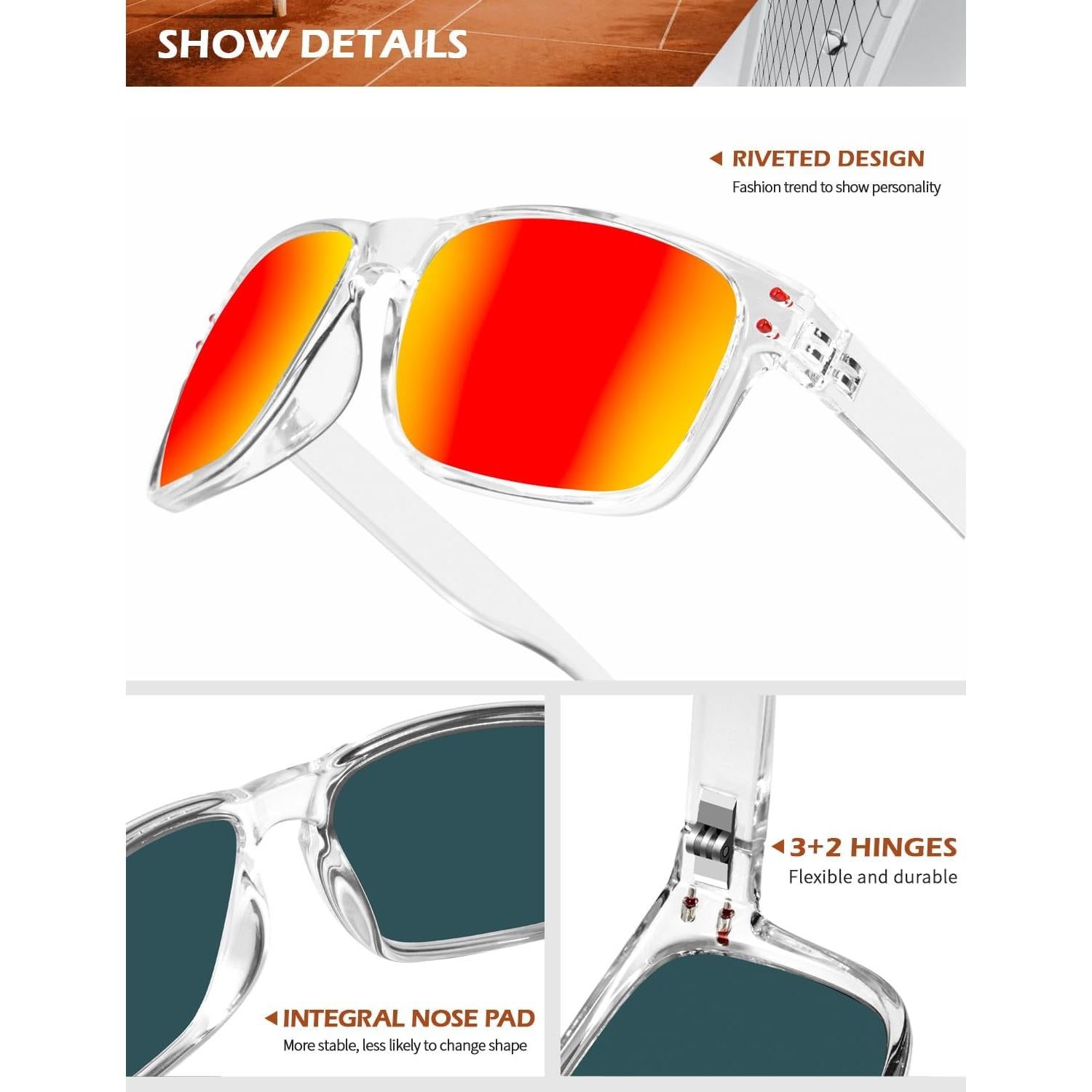 Gafas de Sol Polarizadas KALIYADI Estilo Vintage UV